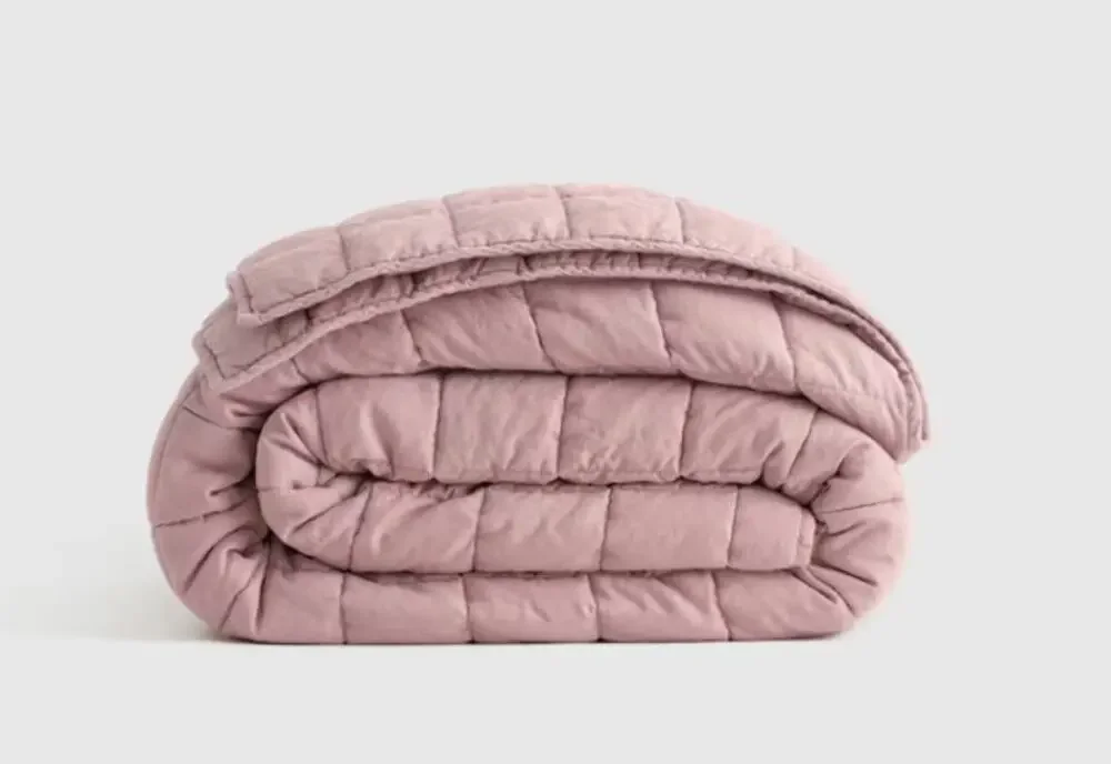 Quince TWIN Linen Box Quilt Only Dusty Mauve  NO SHAMS NEW